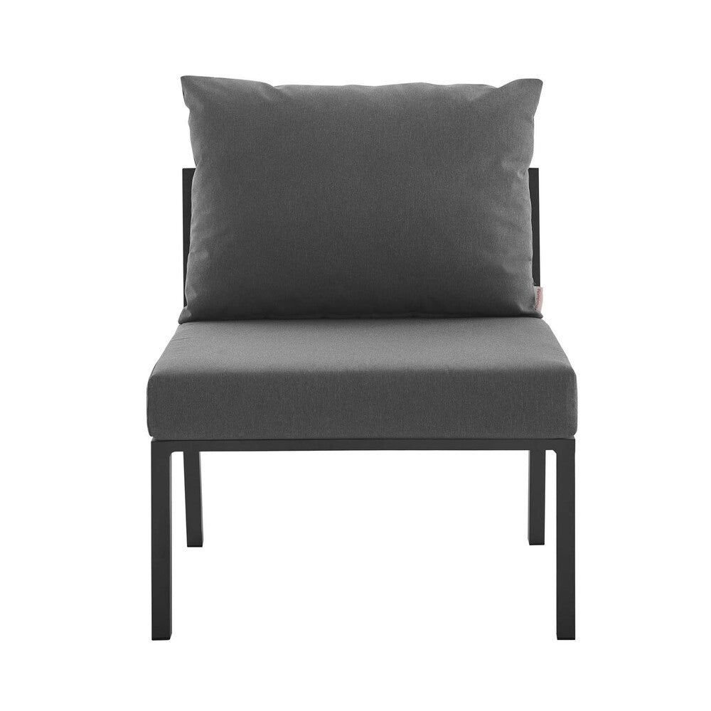 EEI-3789-SLA-CHA Riverside 5 Piece Outdoor Patio Aluminum Sectional by Modway