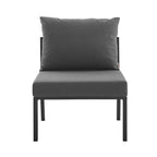 EEI-3789-SLA-CHA Riverside 5 Piece Outdoor Patio Aluminum Sectional by Modway