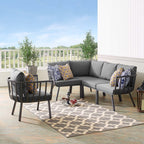 EEI-3792-SLA-CHA Riverside 5 Piece Outdoor Patio Aluminum Set by Modway