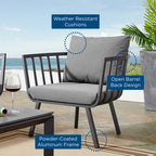 EEI-3566 Riverside Outdoor Patio Aluminum Armchair by Modway