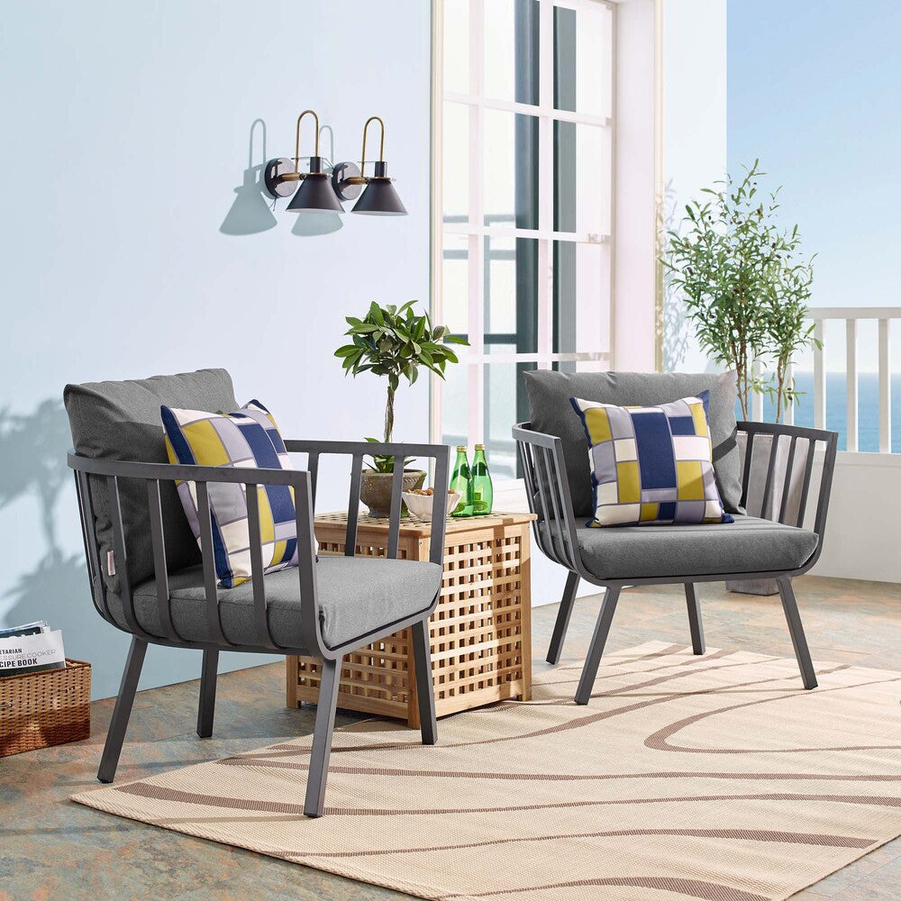 EEI-3960 Riverside Outdoor Patio Aluminum Armchair Set of 2 by Modway