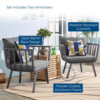 EEI-3960 Riverside Outdoor Patio Aluminum Armchair Set of 2 by Modway