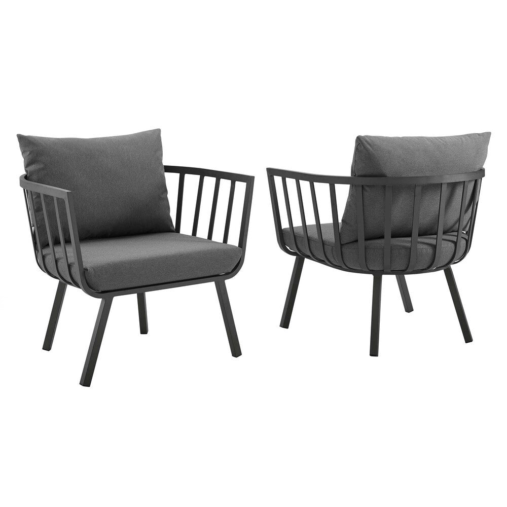 EEI-3960 Riverside Outdoor Patio Aluminum Armchair Set of 2 by Modway