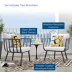 EEI-3960 Riverside Outdoor Patio Aluminum Armchair Set of 2 by Modway