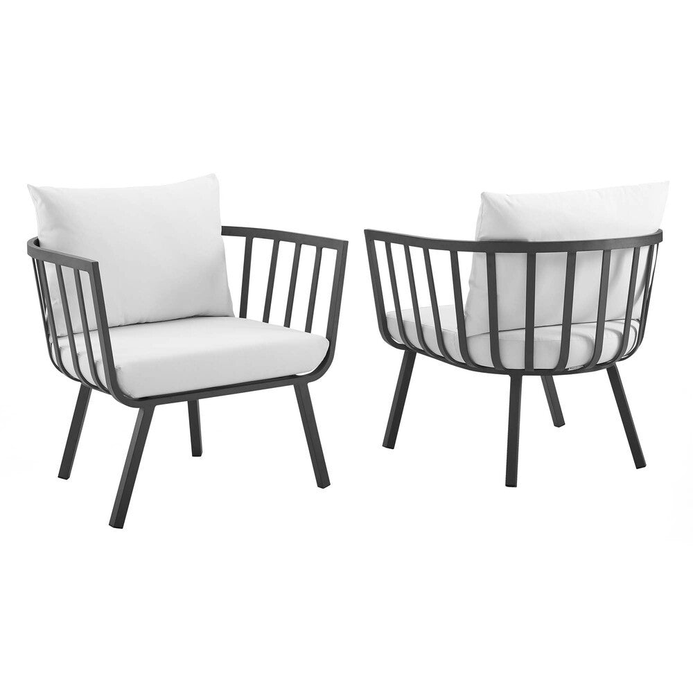 EEI-3960 Riverside Outdoor Patio Aluminum Armchair Set of 2 by Modway