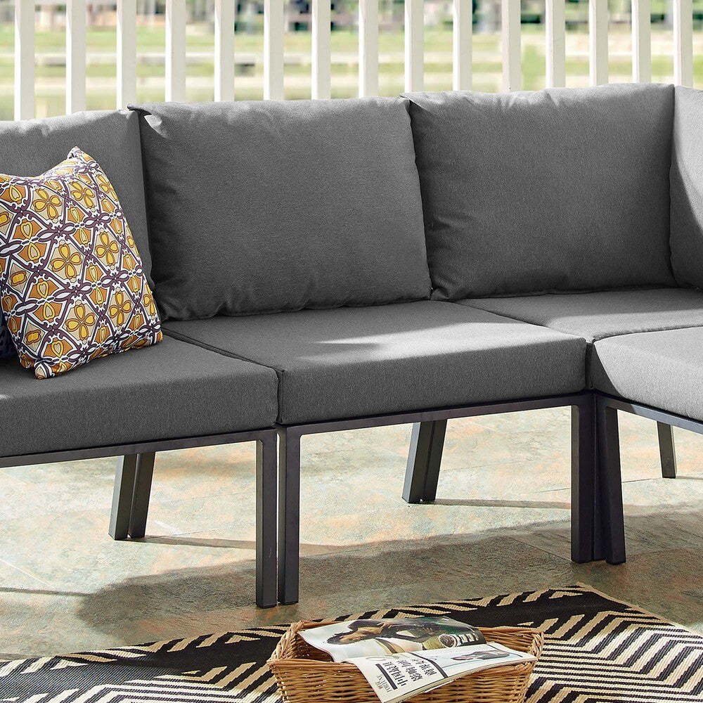 EEI-3567-SLA-CHA Riverside Outdoor Patio Aluminum Armless Chair by Modway