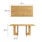 EEI-6593 Rivian Rectangular 70" Wood Dining Table by Modway