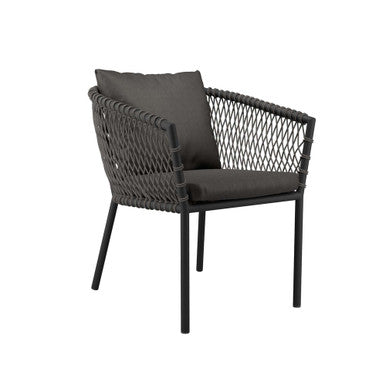Modway EEI-5040-CHA-CHA Sailor Outdoor Patio Dining Armchair Charcoal Charcoal
