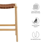 EEI-6547 Saoirse Faux Leather Wood Counter Stool Set of 2 by Modway
