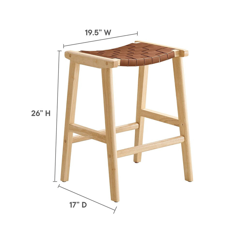 EEI-6547 Saoirse Faux Leather Wood Counter Stool Set of 2 by Modway