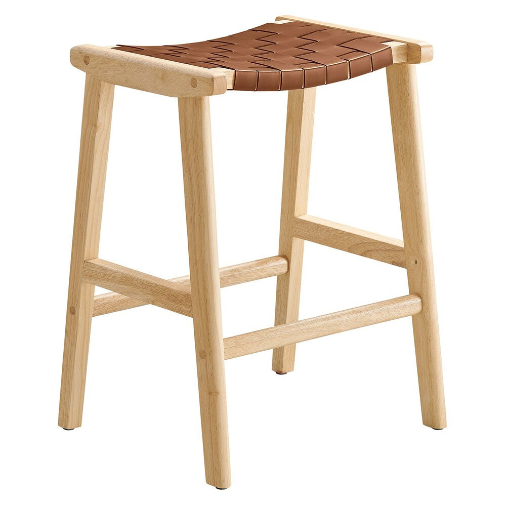 EEI-6547 Saoirse Faux Leather Wood Counter Stool Set of 2 by Modway