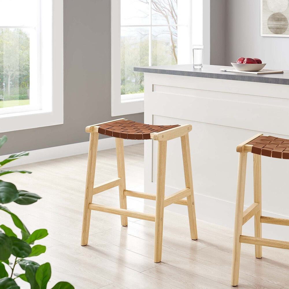 EEI-6547 Saoirse Faux Leather Wood Counter Stool Set of 2 by Modway