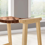 EEI-6547 Saoirse Faux Leather Wood Counter Stool Set of 2 by Modway