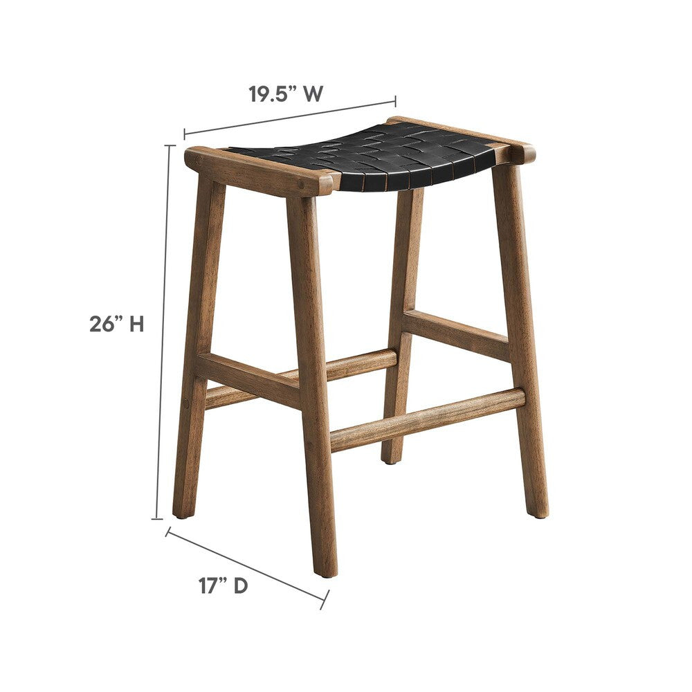 EEI-6547 Saoirse Faux Leather Wood Counter Stool Set of 2 by Modway
