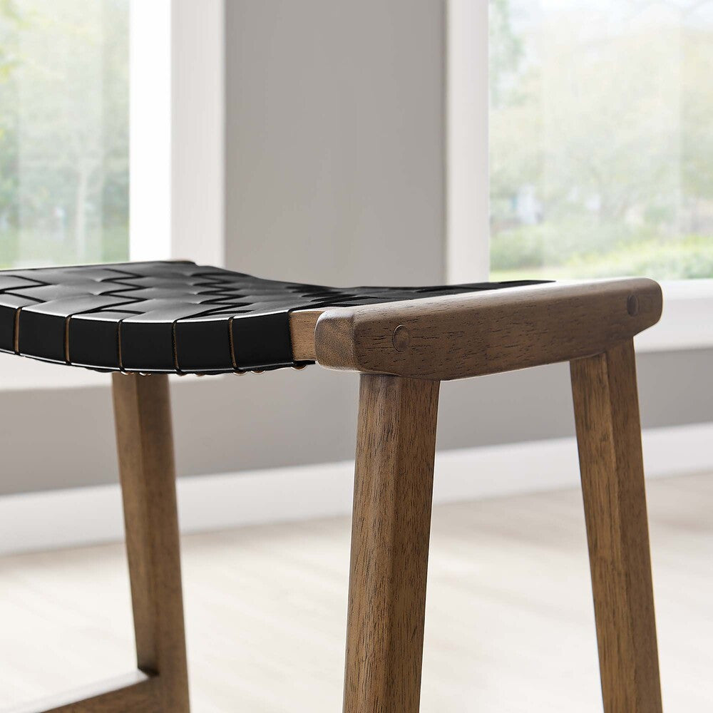 EEI-6547 Saoirse Faux Leather Wood Counter Stool Set of 2 by Modway