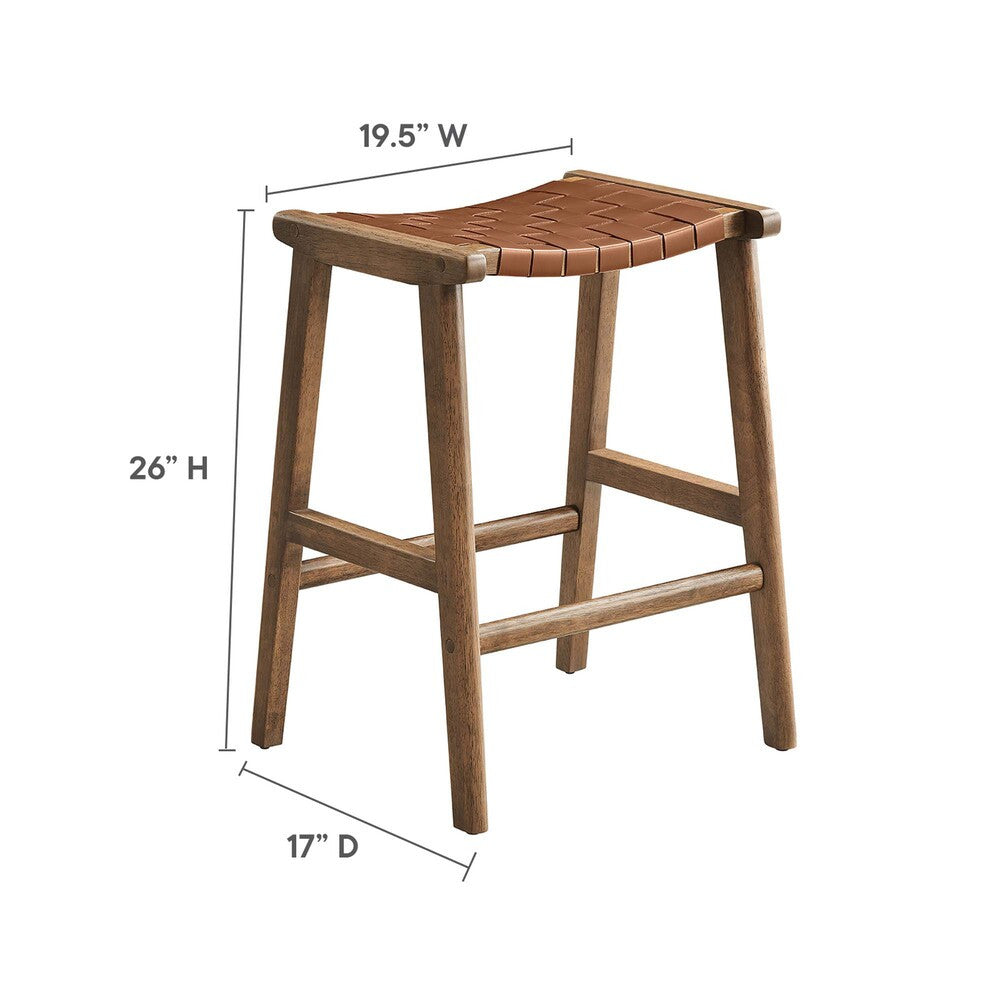 EEI-6547 Saoirse Faux Leather Wood Counter Stool Set of 2 by Modway