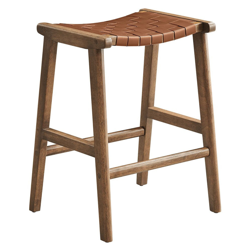 EEI-6547 Saoirse Faux Leather Wood Counter Stool Set of 2 by Modway