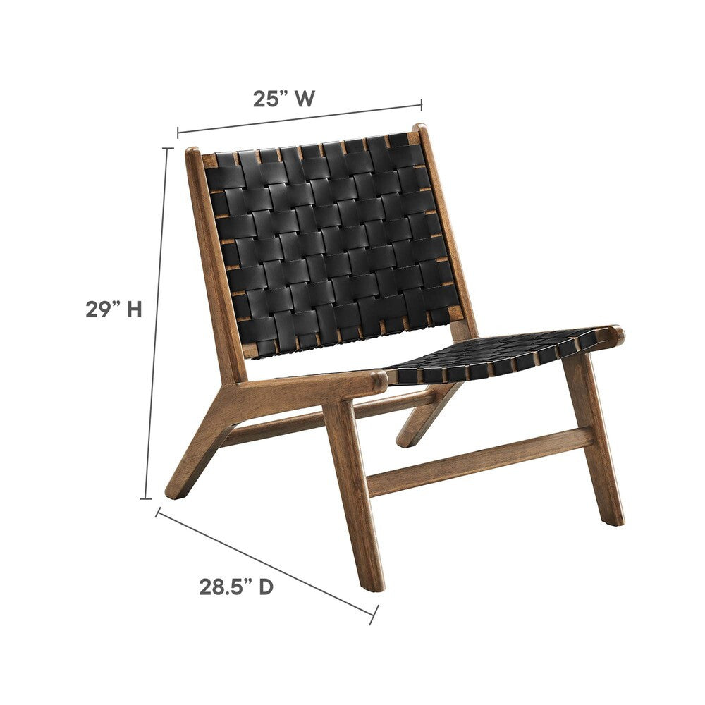 EEI-6542 Saoirse Leather Wood Accent Lounge Chair by Modway