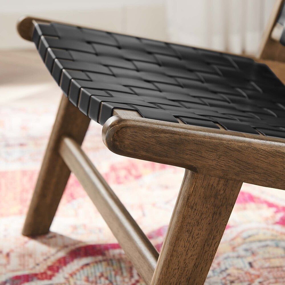 EEI-6542 Saoirse Leather Wood Accent Lounge Chair by Modway