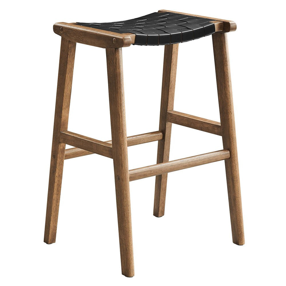 EEI-6549 Saoirse Leather Wood Bar Stool Set of 2 by Modway