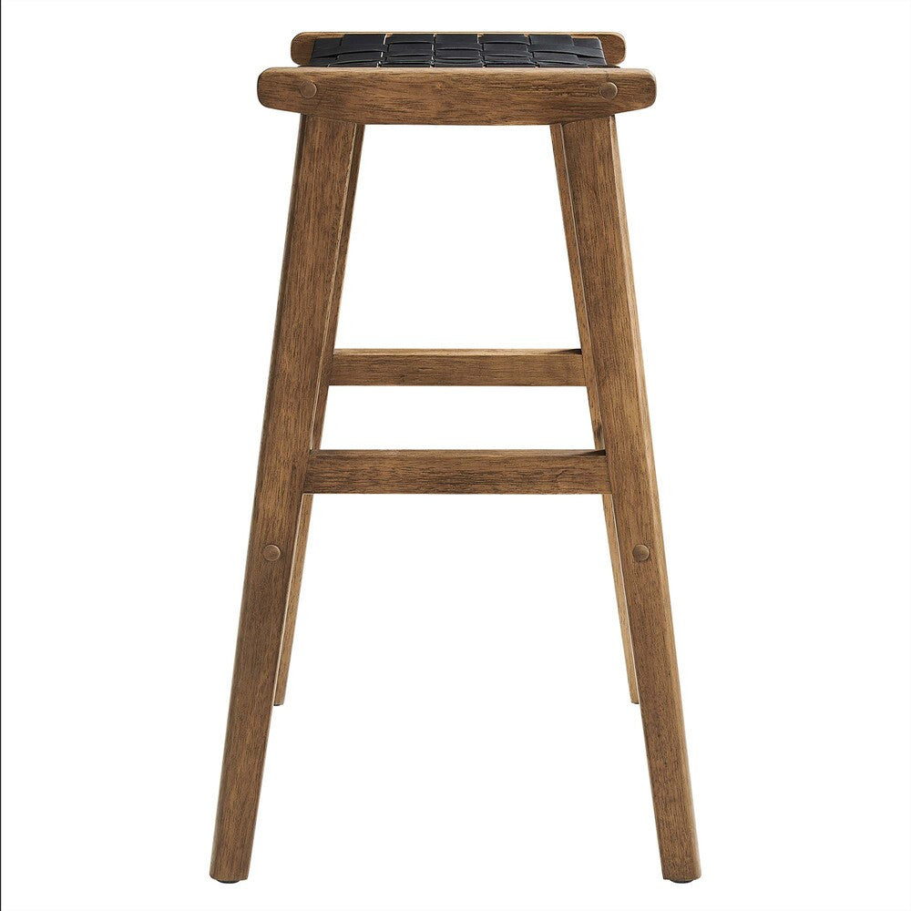 EEI-6549 Saoirse Leather Wood Bar Stool Set of 2 by Modway