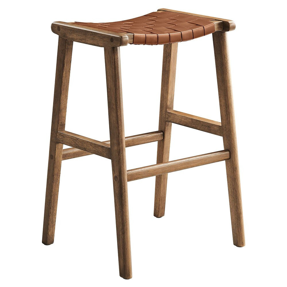 EEI-6549 Saoirse Leather Wood Bar Stool Set of 2 by Modway