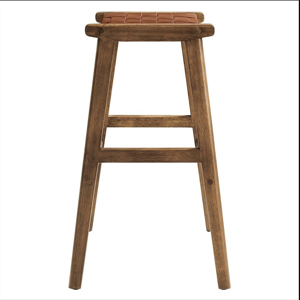 EEI-6549 Saoirse Leather Wood Bar Stool Set of 2 by Modway