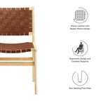 EEI-6544 Saoirse Leather Wood Dining Side Chair Set of 2 by Modway