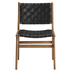 EEI-6544 Saoirse Leather Wood Dining Side Chair Set of 2 by Modway