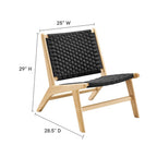 EEI-6543 Saoirse Woven Rope Wood Accent Lounge Chair by Modway