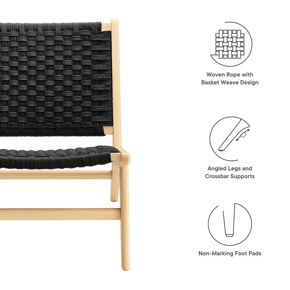 EEI-6543 Saoirse Woven Rope Wood Accent Lounge Chair by Modway