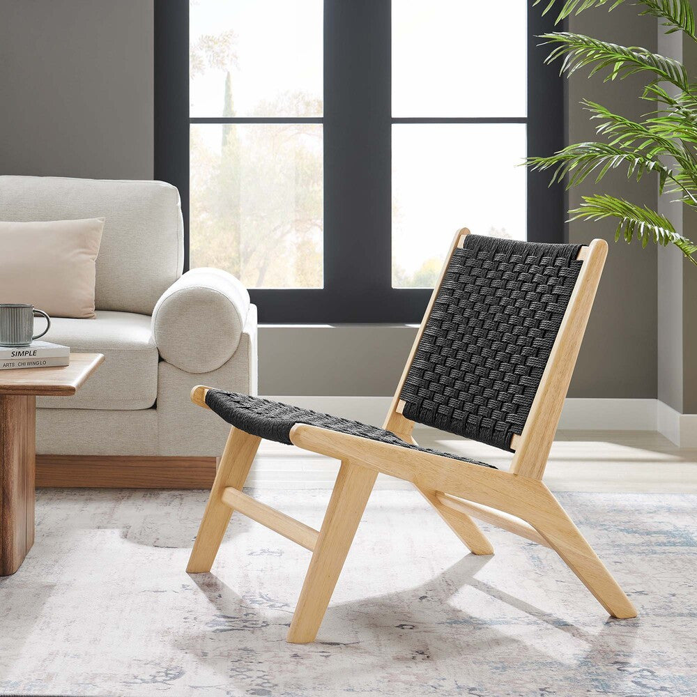 EEI-6543 Saoirse Woven Rope Wood Accent Lounge Chair by Modway
