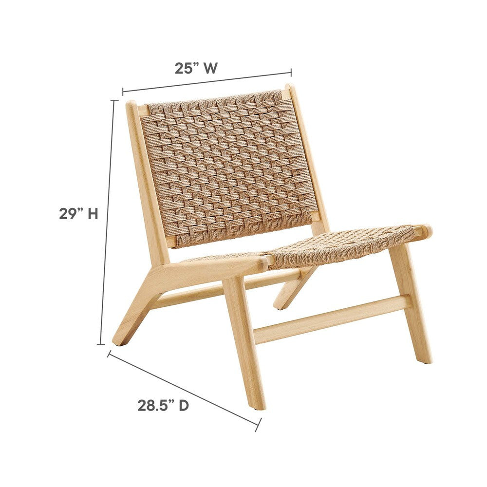 EEI-6543 Saoirse Woven Rope Wood Accent Lounge Chair by Modway