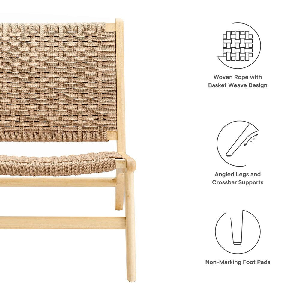 EEI-6543 Saoirse Woven Rope Wood Accent Lounge Chair by Modway