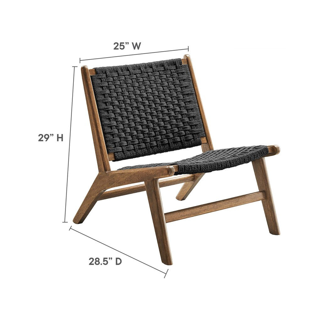 EEI-6543 Saoirse Woven Rope Wood Accent Lounge Chair by Modway