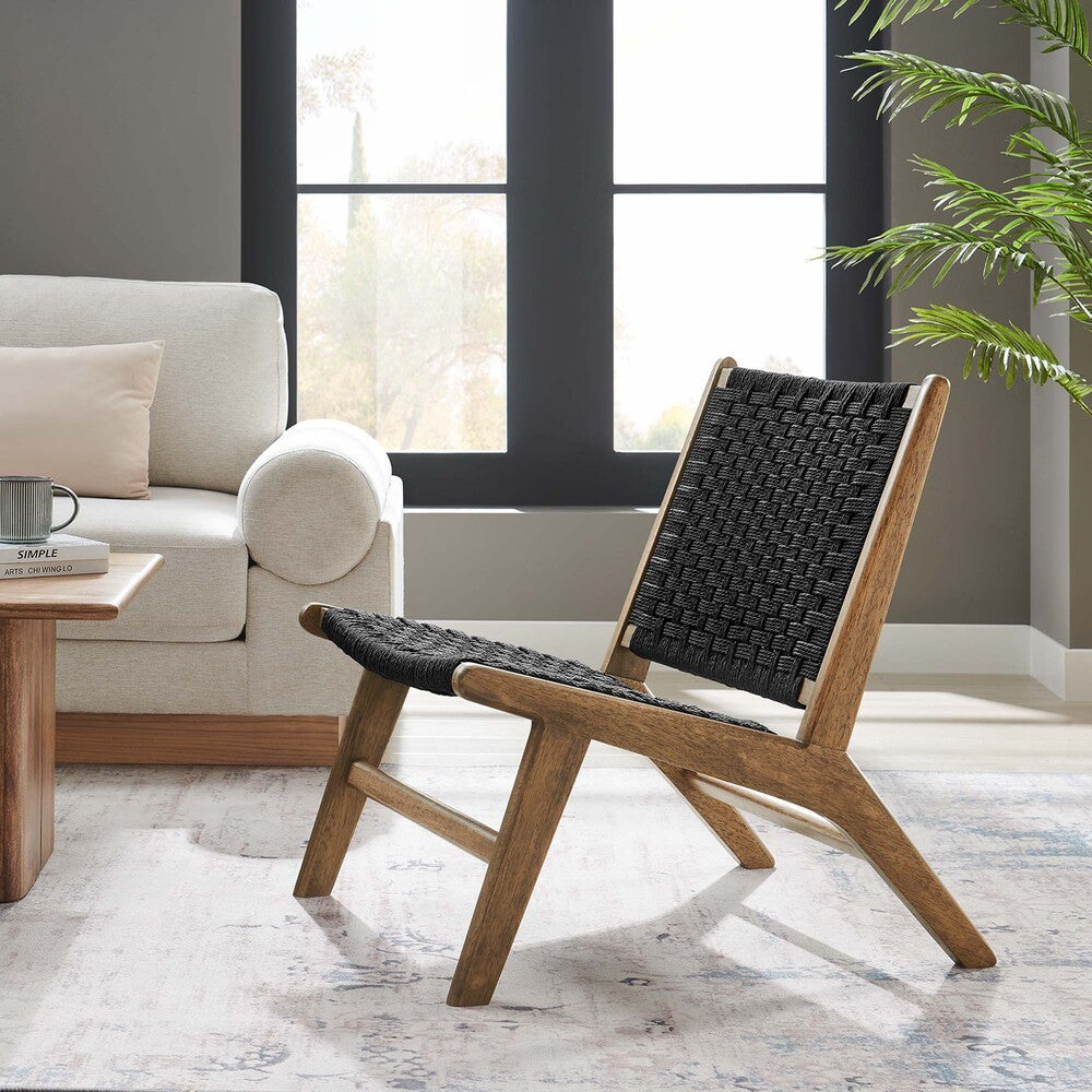 EEI-6543 Saoirse Woven Rope Wood Accent Lounge Chair by Modway