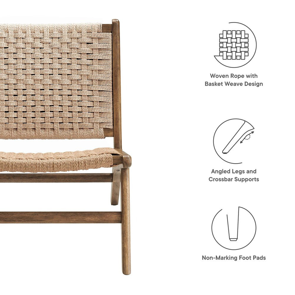 EEI-6543 Saoirse Woven Rope Wood Accent Lounge Chair by Modway