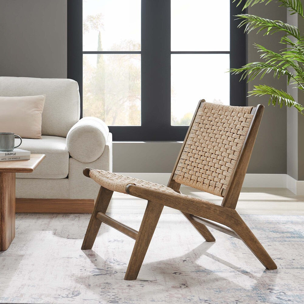 EEI-6543 Saoirse Woven Rope Wood Accent Lounge Chair by Modway