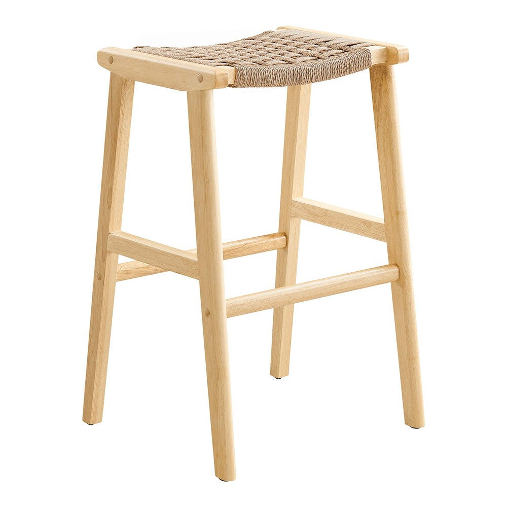EEI-6550 Saoirse Woven Rope Wood Bar Stool Set of 2 by Modway