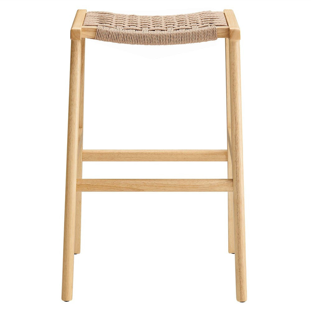 EEI-6550 Saoirse Woven Rope Wood Bar Stool Set of 2 by Modway