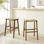 EEI-6550 Saoirse Woven Rope Wood Bar Stool Set of 2 by Modway