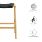 EEI-6548 Saoirse Woven Rope Wood Counter Stool Set of 2 by Modway
