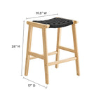 EEI-6548 Saoirse Woven Rope Wood Counter Stool Set of 2 by Modway