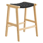 EEI-6548 Saoirse Woven Rope Wood Counter Stool Set of 2 by Modway