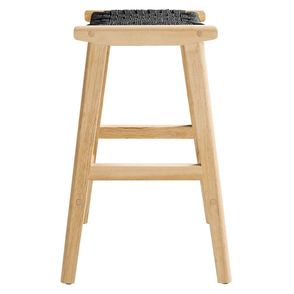 EEI-6548 Saoirse Woven Rope Wood Counter Stool Set of 2 by Modway