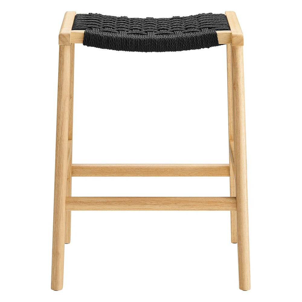 EEI-6548 Saoirse Woven Rope Wood Counter Stool Set of 2 by Modway