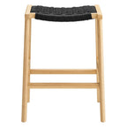 EEI-6548 Saoirse Woven Rope Wood Counter Stool Set of 2 by Modway