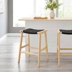 EEI-6548 Saoirse Woven Rope Wood Counter Stool Set of 2 by Modway