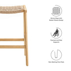 EEI-6548 Saoirse Woven Rope Wood Counter Stool Set of 2 by Modway