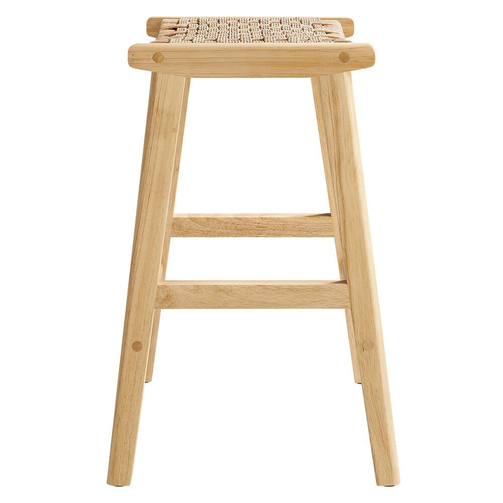 EEI-6548 Saoirse Woven Rope Wood Counter Stool Set of 2 by Modway
